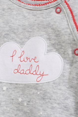 Two Pack Pink Cloud Mum And Dad Sleepsuits (0mths-2yrs)